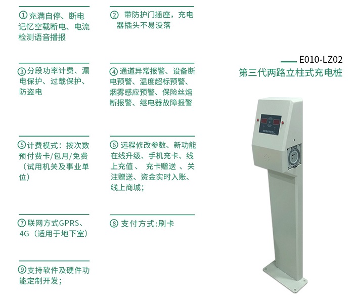 大功率電動車充電站2路產(chǎn)品功能